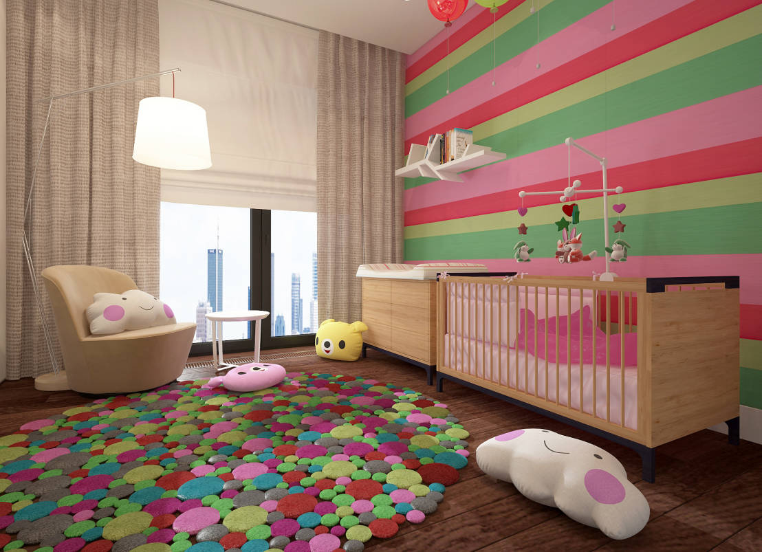 renkli-modern-bebek-odasi-dekorasyonu