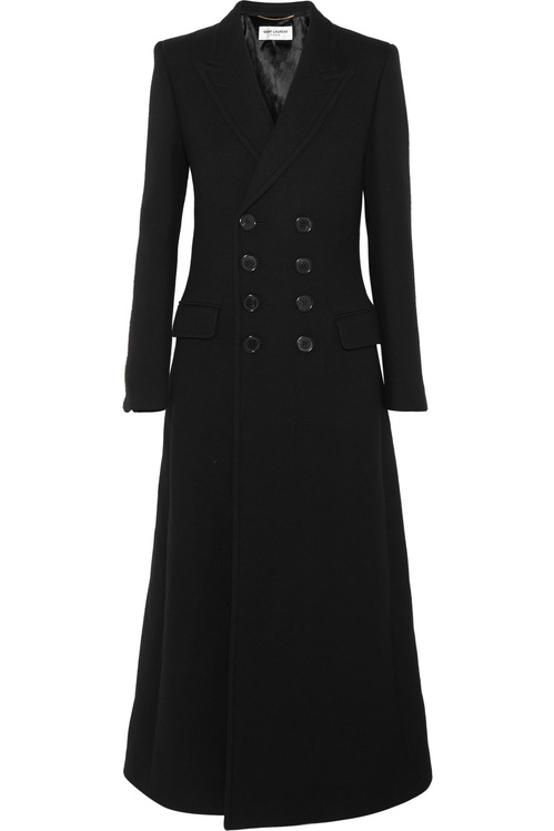 saint Laurent, Uzun siyah yün ceket, € 3.290 €